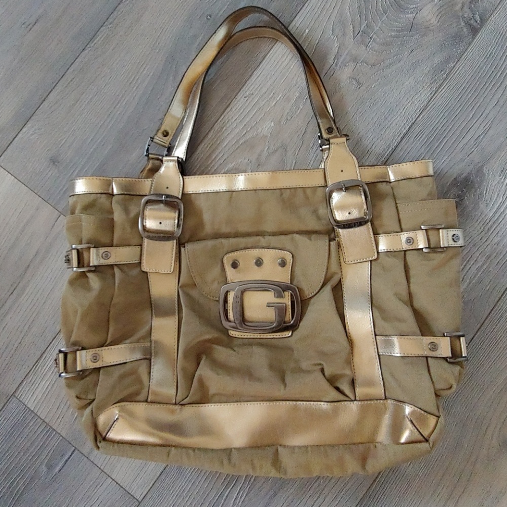 Gold Guess purse